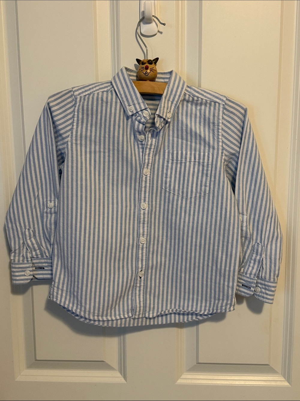 Kids Light Blue & White Striped Button-Down Shirt